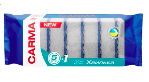 Carma губка кухонна Хвилька 6шт